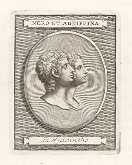 Engraved Prints: Roman Emperor Nero and his mother Agrippina the Younger