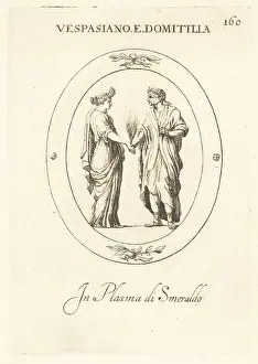 Amsterdam Prints: Roman Emperor Vespasian and wife Flavia Domitilla Major
