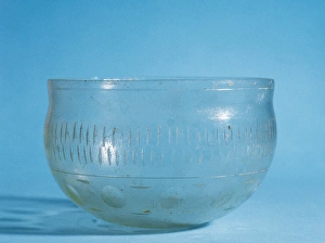 Roman Empire. Spain. White glass bowl. From a tomb of Vic. D Roman Empire. Spain. White glass bowl. From a tomb of Vic. D