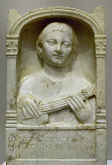 Aedicula Prints: Roman era. Stele of Lutatia Lupata