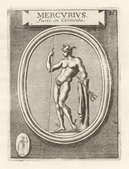 Messenger Prints: Roman god Mercury with caduceus and winged hat