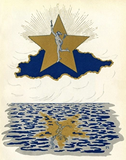 Hermes Gallery: The Roman God Mercury silhouetted against a star