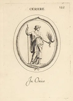 Roman Goddess Prints: Roman goddess Ceres with ears of wheat and poppies