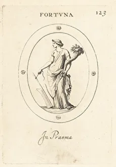Roman goddess Fortuna with horn and rudder