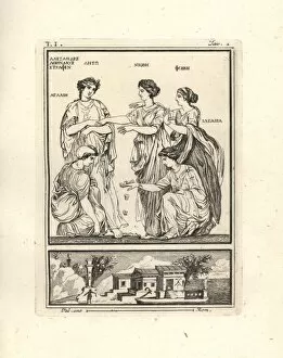 Antiquitiesofherculaneum Gallery: The Roman goddesses Latona, Niobe, Phoebe
