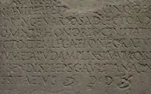 Provenance Prints: Roman inscription with dedication to Caius Vallius Postumus