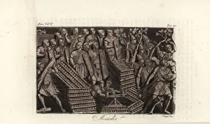 Images Dated 27th January 2020: Roman legionaries with ballista during a siege