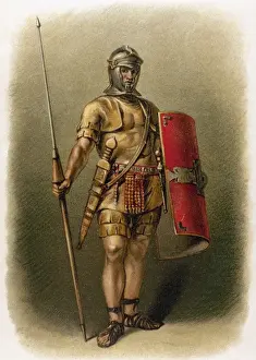 Sandal Prints: Roman legionarty. Engraving
