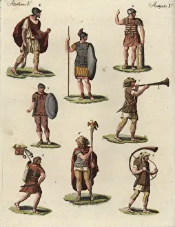 Roman legionnaires and musicians