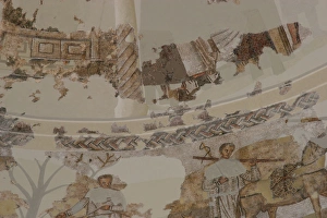 Images Dated 25th February 2006: Roman Mausoleum in Centcelles. Detail of mosaics. Constanti