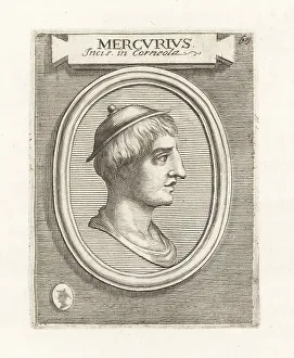 Messenger Prints: Roman messenger god Mercury in petasos