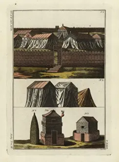 Wheat Prints: Roman military camp with tents and storage buildings