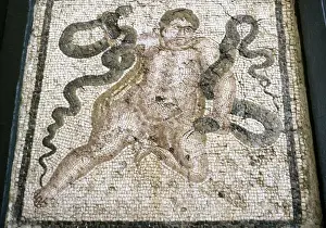 Divine Prints: Roman mosaic. Child Heracles with snakes. Antioquia. Turkey