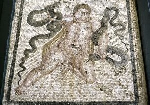 Divine Gallery: Roman mosaic. Child Heracles with snakes. Antioquia. Turkey
