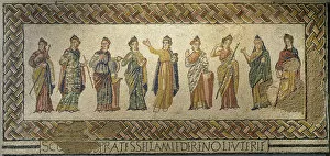 Mosaic Gallery: Roman mosaic of the Muses. 3rd-4th century AD. Torre de Palm