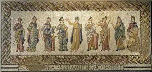Latin Prints: Roman mosaic of the Muses. 3rd-4th century AD. Torre de Palm