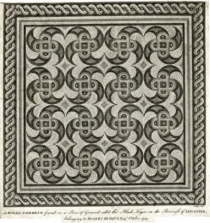 Leicester Prints: Roman mosaic pavement found at Blackfriars, Leicester