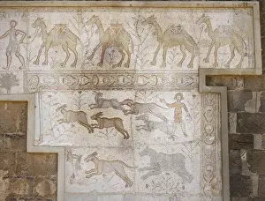 Theater Prints: Roman mosaic at the Theatre of Bosra. Syria