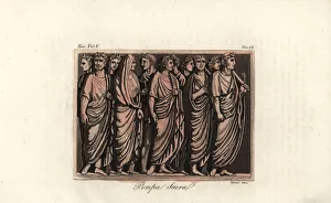 Offer Gallery: Roman noblemen in laurel wreaths and toga at a sacrificial