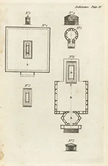 Pantheon Prints: Roman octagonal and dipteral temples
