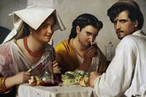 In a Roman Osteria, 1866, by Carl Heinrich Bloch (1834-1890)