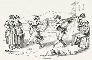 Images Dated 23rd December 2019: Roman people dancing a Saltarello, Italy