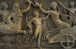 Images Dated 29th December 2012: Roman sarcophagus. About 140 AD. Marriage of Dionysus and Ad