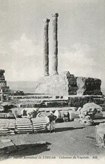 Roman site of Timgud - Algeria - Columns of the Capitol