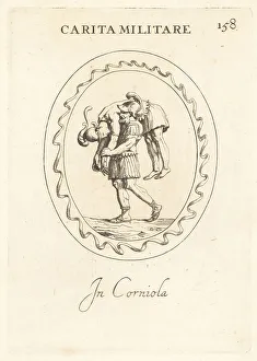 Carnelian Prints: Roman soldier carrying the dead body of his comrade