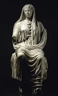 Empress Prints: Roman statue of Livia Drusilla (58-29 AD). Marble. 14-19