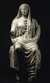 Augustus Gallery: Roman statue of Livia Drusilla (58-29 AD). Marble. 14-19