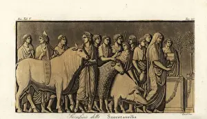 1660 Prints: Roman suovetaurilia or suovitaurilia sacrifice ceremony