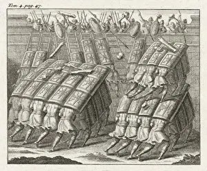 Overlapping Prints: Roman Testudo / Sieges