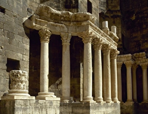 Roman Theatre at Bosra. Porticus post scaenam. Detail. Syria Roman Theatre at Bosra. Porticus post scaenam. Detail. Syria