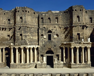 Roman Theatre at Bosra. Scaenae frons, porticus post scaenam Roman Theatre at Bosra. Scaenae frons, porticus post scaenam