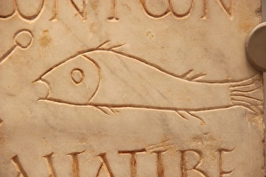 Images Dated 11th August 2005: Roman tombstone with Christian iconography. Amias Licinia de