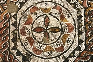 Images Dated 16th October 2006: Roman Villa of Pisoes. Polychrome mosaic with geometric moti