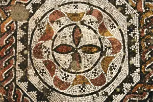 Polychromy Prints: Roman Villa of Pisoes. Polychrome mosaic with geometric moti