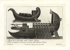 Etruscans Gallery: Roman war bireme and transport boat