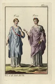 Toga Prints: Roman woman and the goddess Flora in the panula