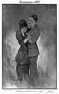 Sweethearts Prints: Romance - 1917 by Bruce Bairnsfather, WW1 cartoon