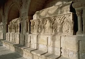 Aiguamurcia Gallery: Romanesque art. Monastery of Santes Creus. Tombs in gothic s