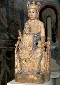 Polychromy Prints: Romanesque art. Spain. Virgin of Veciana. Catalonia
