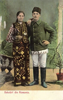Chemise Gallery: Romanian Couple - Traditional Costume
