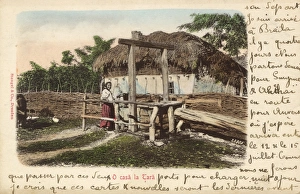 Images Dated 8th June 2011: Romanian Woman by a village gate