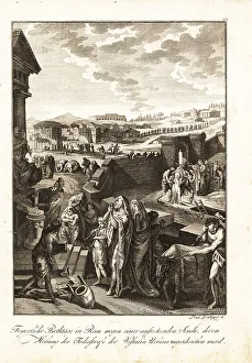 Fact Prints: Romans praying at a temple to end the Antonine Plague, 2nd centu