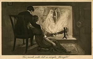 Fireplace Gallery: Romantic couple imagine their wedding day, 1913