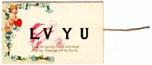 Images Dated 5th October 2017: Romantic greetings card with secret message