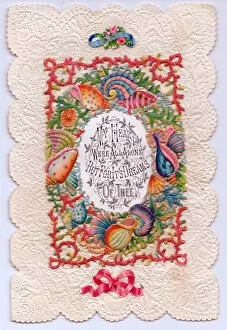 Delicate Gallery: Romantic paper lace card with shells
