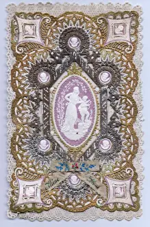 Thine Prints: Romantic paper lace card in white, mauve and gold